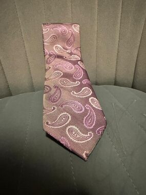 Joseph Abboud Purple Paisley Silk Tie